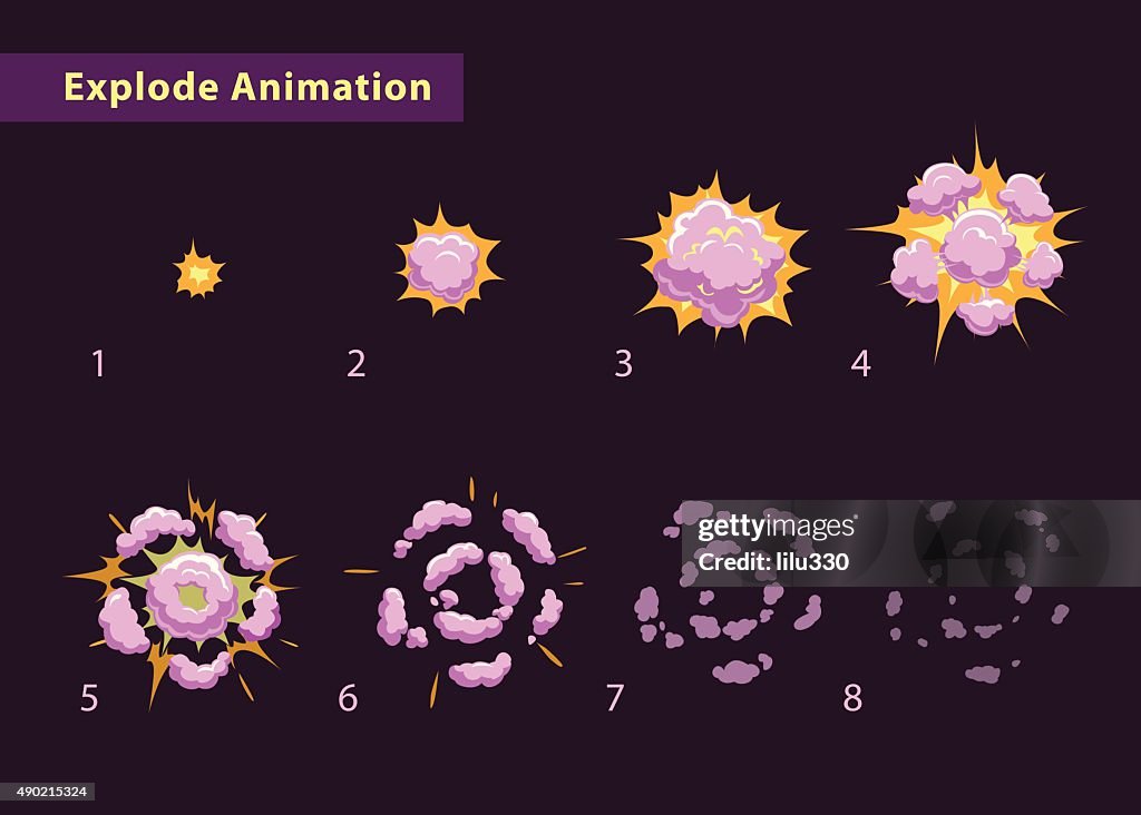 Irritated Exploding Animation Explode Effect Animation With Smoke High-Res Vector Graphic - Getty Images
