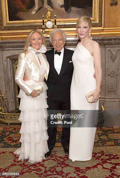 Ricky Lauren, Ralph Lauren and Cate Blanchett attend a dinner to celebrate the work of The Royal Marsden hosted by the Duke of Cambridge on May 13,...