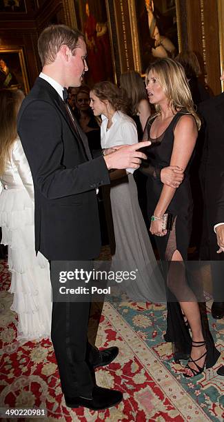 Prince William, Duke of Cambridge and Kate Moss attend a dinner to celebrate the work of The Royal Marsden hosted by the Duke of Cambridge on May 13,...