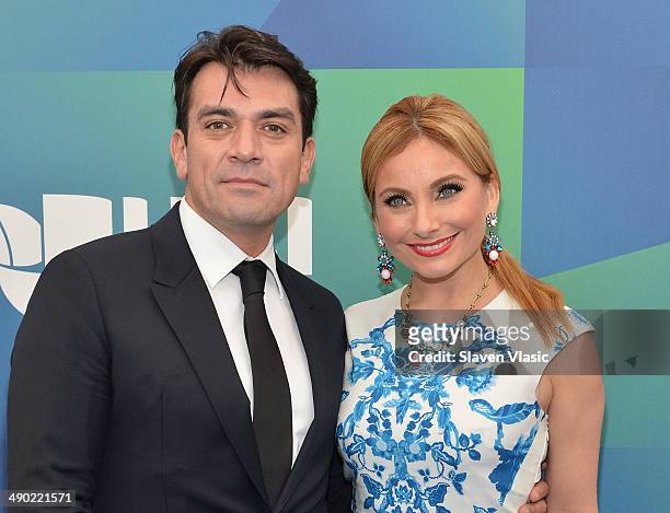 Actors Jorge Salinas and Elizabeth Alvarez attend the 2014 Univision Upfront at Gotham Hall on May 13, 2014 in New York City.