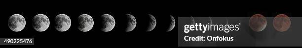 total lunar eclipse and super moon - eclipse lunar stock pictures, royalty-free photos & images