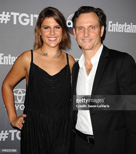 Actor Tony Goldwyn and Anna Musky-Goldwyn attend ABC's TGIT premiere event on September 26, 2015 in West Hollywood, California.