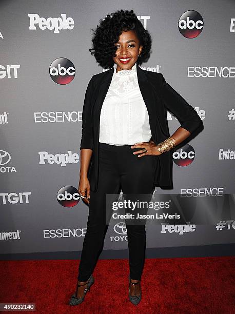 Actress Jerrika Hinton attends ABC's TGIT premiere event on September 26, 2015 in West Hollywood, California.