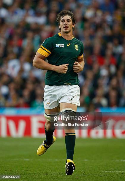 Eben Etzebeth of South Africa in action during the 2015 Rugby World Cup Pool B match between South Africa and Samoa at Villa Park on September 26,...