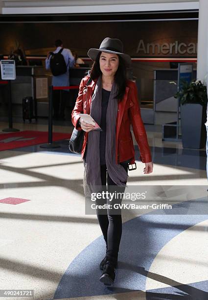 Jaime Murray is seen at LAX on May 13, 2014 in Los Angeles, California.