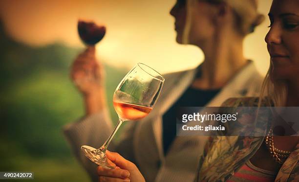 wine tasting event. - orange color stock pictures, royalty-free photos & images