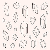 Set of vector crystal shapes