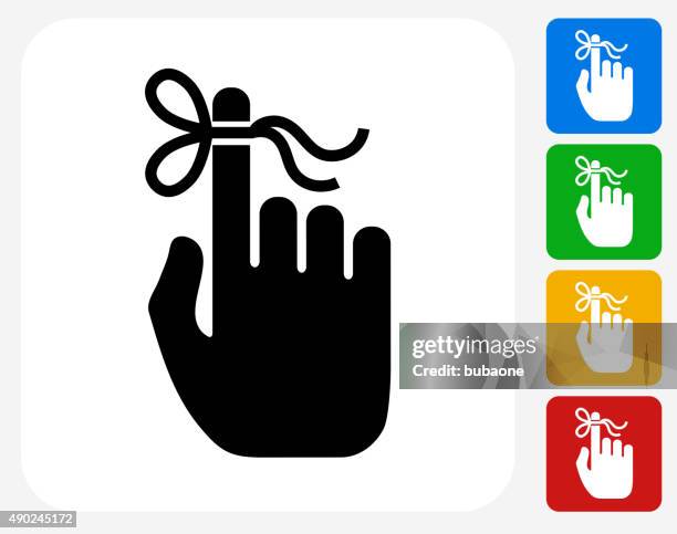 reminder icon flat graphic design - string around finger vector stock illustrations