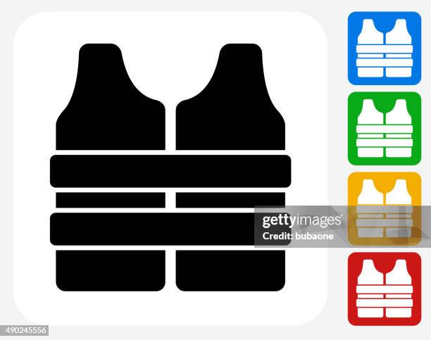 life vest icon flat graphic design - scuba diving gear stock illustrations