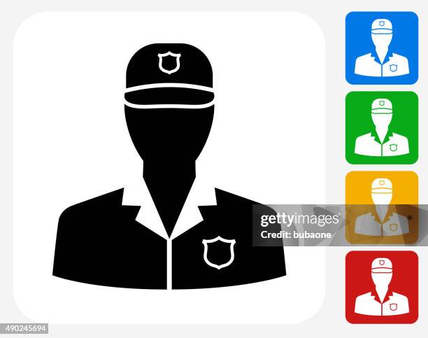 security guard icon flat graphic design - security guard white background stock illustrations