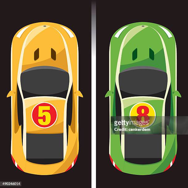 two color race car - vehicle hood 幅插畫檔、美工圖案、卡通及圖標