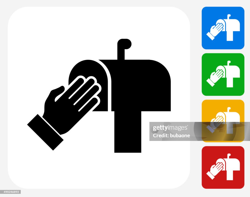 Mail Box Icon Flat Graphic Design