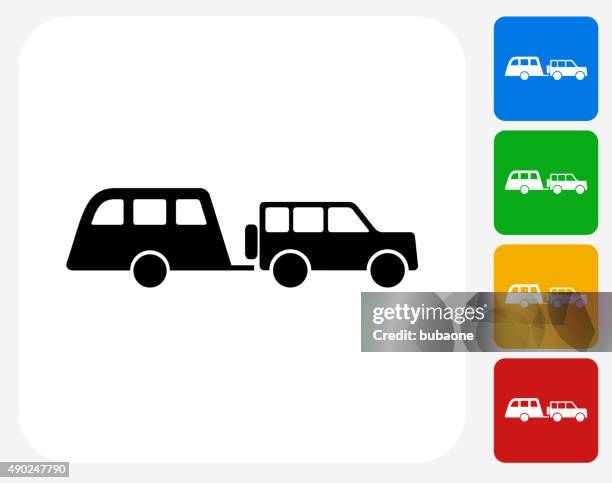 moving car icon flat graphic design - hitchhiking stock illustrations