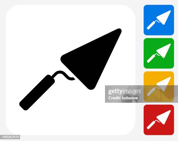 stockillustraties, clipart, cartoons en iconen met pointing trowel icon flat graphic design - trowel