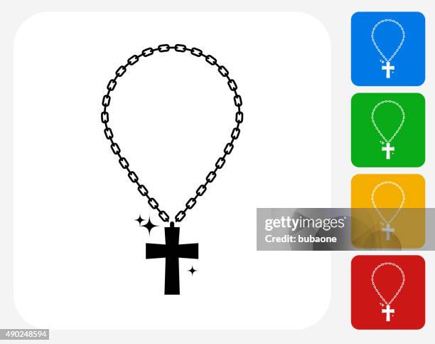 ilustraciones, imágenes clip art, dibujos animados e iconos de stock de cadena cruzada de iconos planos de diseño gráfico - cadena de oro