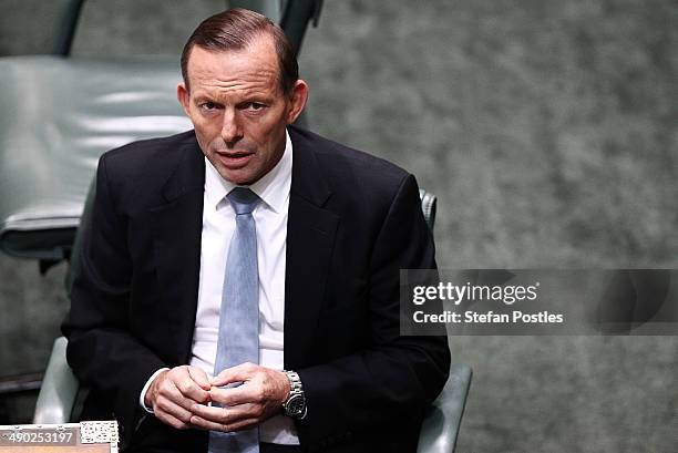 Prime Minister Tony Abbott before House of Representatives question time at Parliament House on May 14, 2014 in Canberra, Australia. Australian...