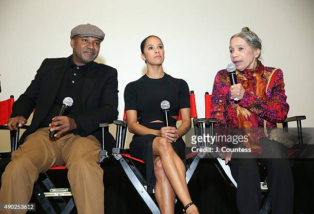 Director Nelson George, ballerina Misty Copeland and Ballet dancer/actress Raven Wilkinson speak during a Q and A for the closing night screening of...