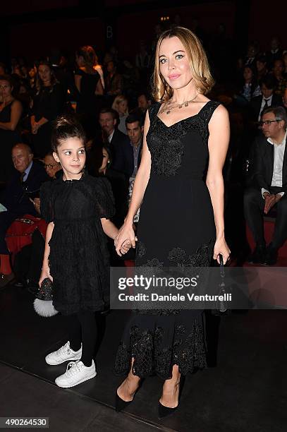 Ulyana Sergeenko attends the Dolce & Gabbana show during the Milan Fashion Week Spring/Summer 2016 on September 27, 2015 in Milan, Italy.