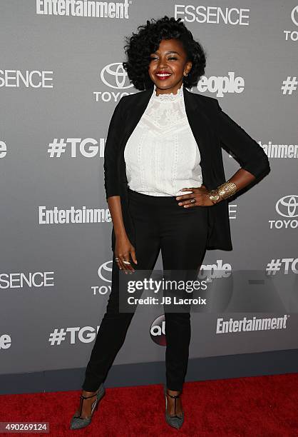 Jerrika Hinton attends the Celebration of ABC's TGIT Line-up presented by Toyota and co-hosted by ABC and Time Inc.'s Entertainment Weekly, Essence...