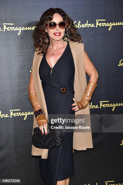 Gabriella Dompe attends the Salvatore Ferragamo show during the Milan Fashion Week Spring/Summer 2016 on September 27, 2015 in Milan, Italy.