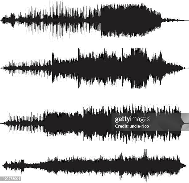 ilustrações de stock, clip art, desenhos animados e ícones de de ondas de som waveforms faixas de som - música acústica