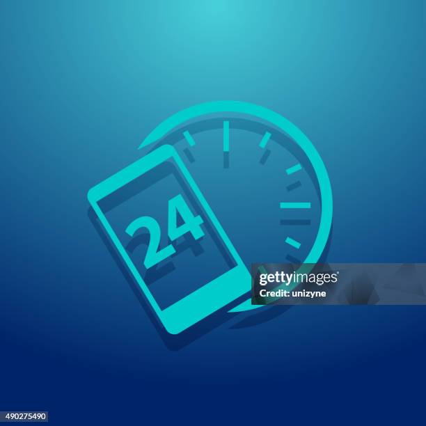 round the clock icon - extended hours stock illustrations