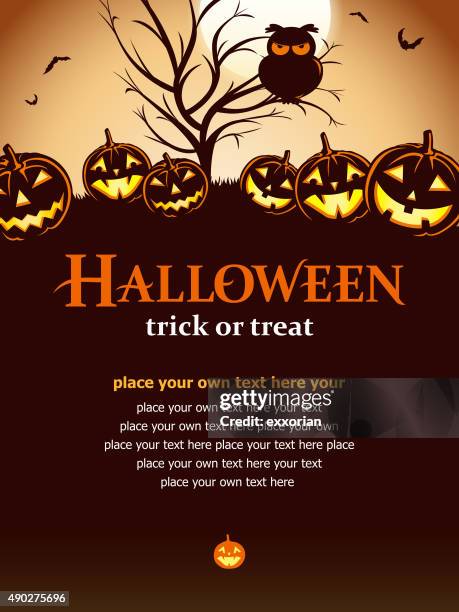 halloween pumpkin and owl - big mac pumpkin stock illustrations