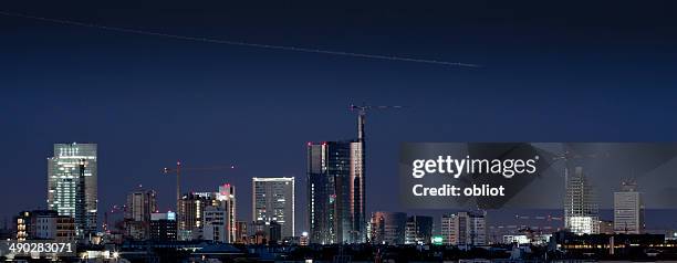 milano skyline - milan night stock pictures, royalty-free photos & images