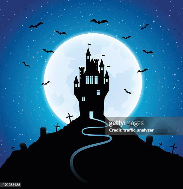 halloween background - graveyard fields stock illustrations
