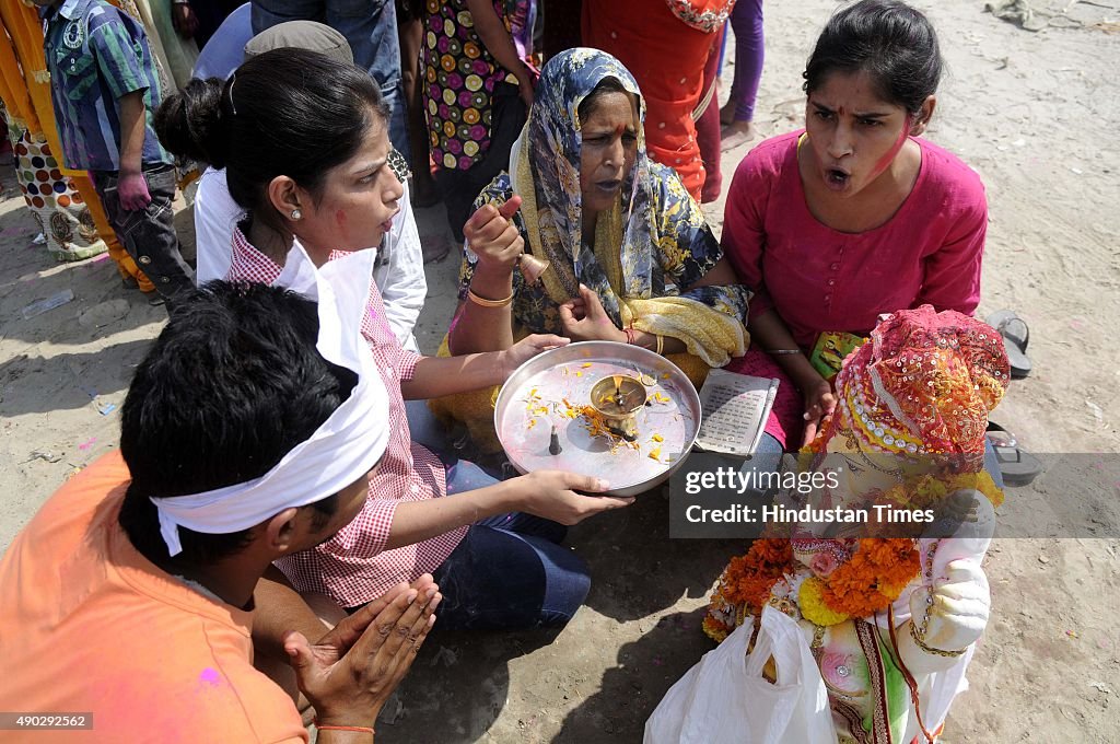 Immersion Procession Of Hindu God Ganesha