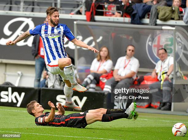 Aleksandar Ignjovski of Eintracht Frankfurt and Marvin Plattenhardt of Hertha BSC during the game between Eintracht Frankfurt and Hertha BSC on...