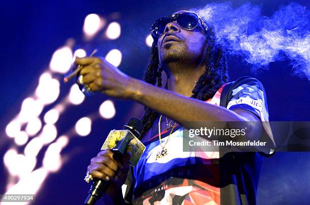 Snoop Dogg performs during the 2015 Life is Beautiful festival on September 26, 2015 in Las Vegas, Nevada.