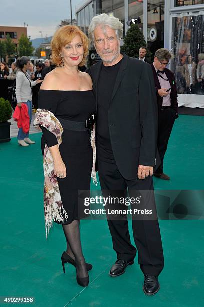 Actor Juergen Prochnow and Verena Wrengler attend the 'Die Dunkle Seite Des Mondes' Premiere during the Zurich Film Festival on September 27, 2015 in...