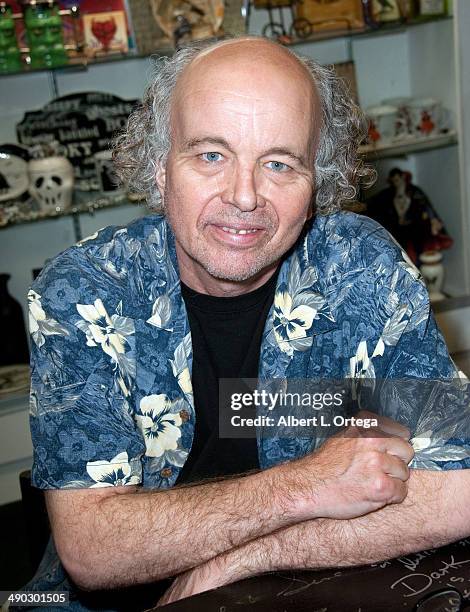 Actor Clint Howard Signs Copies of the BluRay "Evilspeak" held at Dark Delicacies Bookstore on May 13, 2014 in Burbank, California.