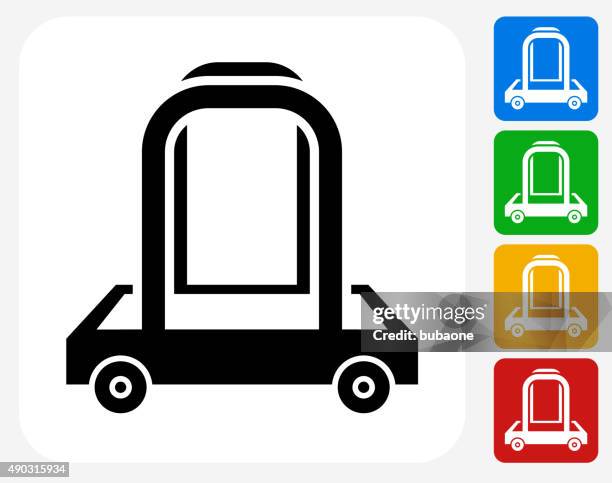moving carriage icon flat graphic design - flatbed trailer stock illustrations