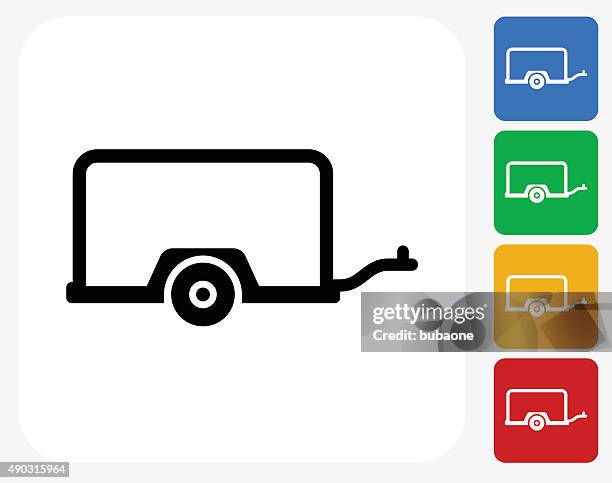 ilustrações, clipart, desenhos animados e ícones de mover carruagem plana ícone de design gráfico - trailer de carro