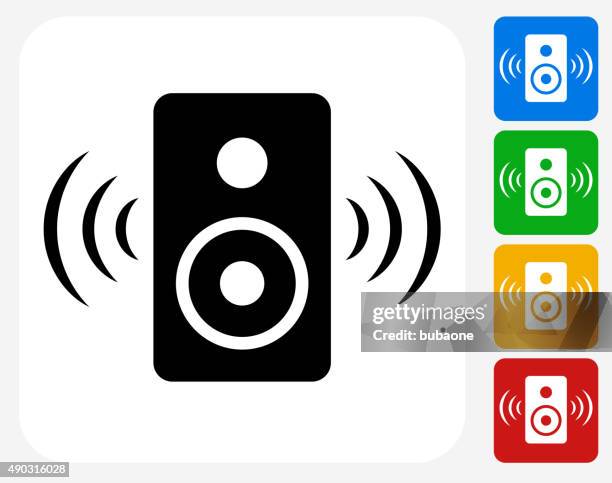 speakers icon flat graphic design - speaker white background stock illustrations