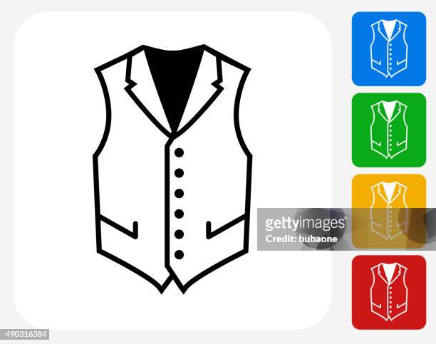 vest icon flat graphic design - suit waistcoat stock illustrations