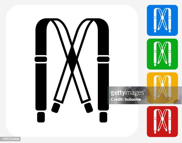 straps icon flat graphic design - suspenders stock illustrations