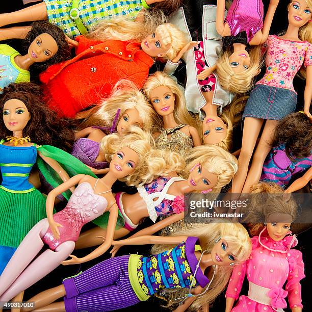 bunch of barbie fashon dolls - american girl doll stock pictures, royalty-free photos & images