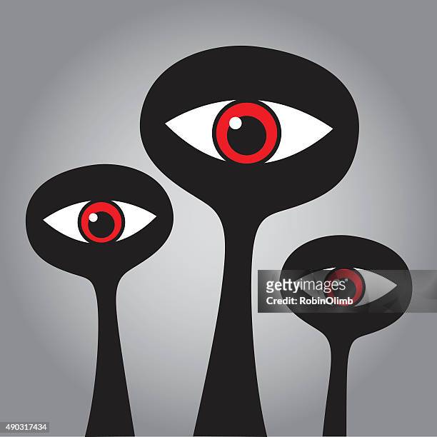 ilustrações, clipart, desenhos animados e ícones de alienígenas olhando - só um olho
