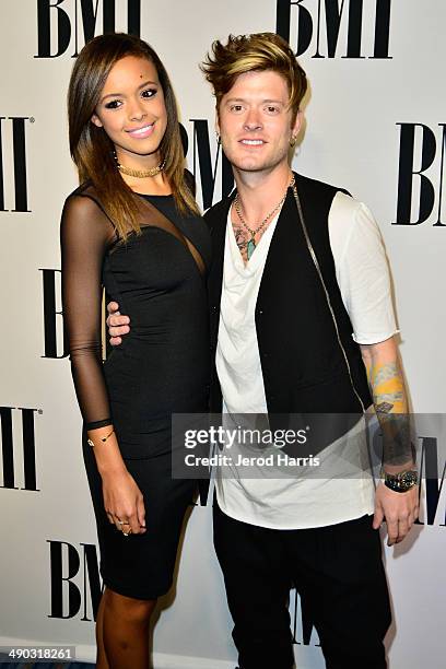 Aubrey Cleland and Nash Overstreet attend the 62nd Annual BMI Pop Awards at Regent Beverly Wilshire Hotel on May 13, 2014 in Beverly Hills,...