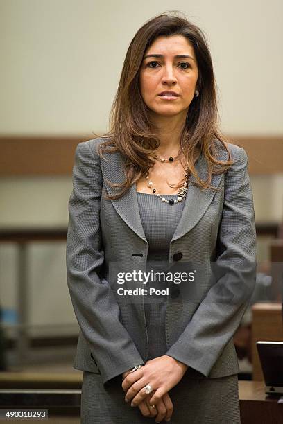 Fabiana Flosi, wife of Bernie Ecclestone, the 83-year-old controlling business magnate of Formula One racing, attends his trial for bribery on May...