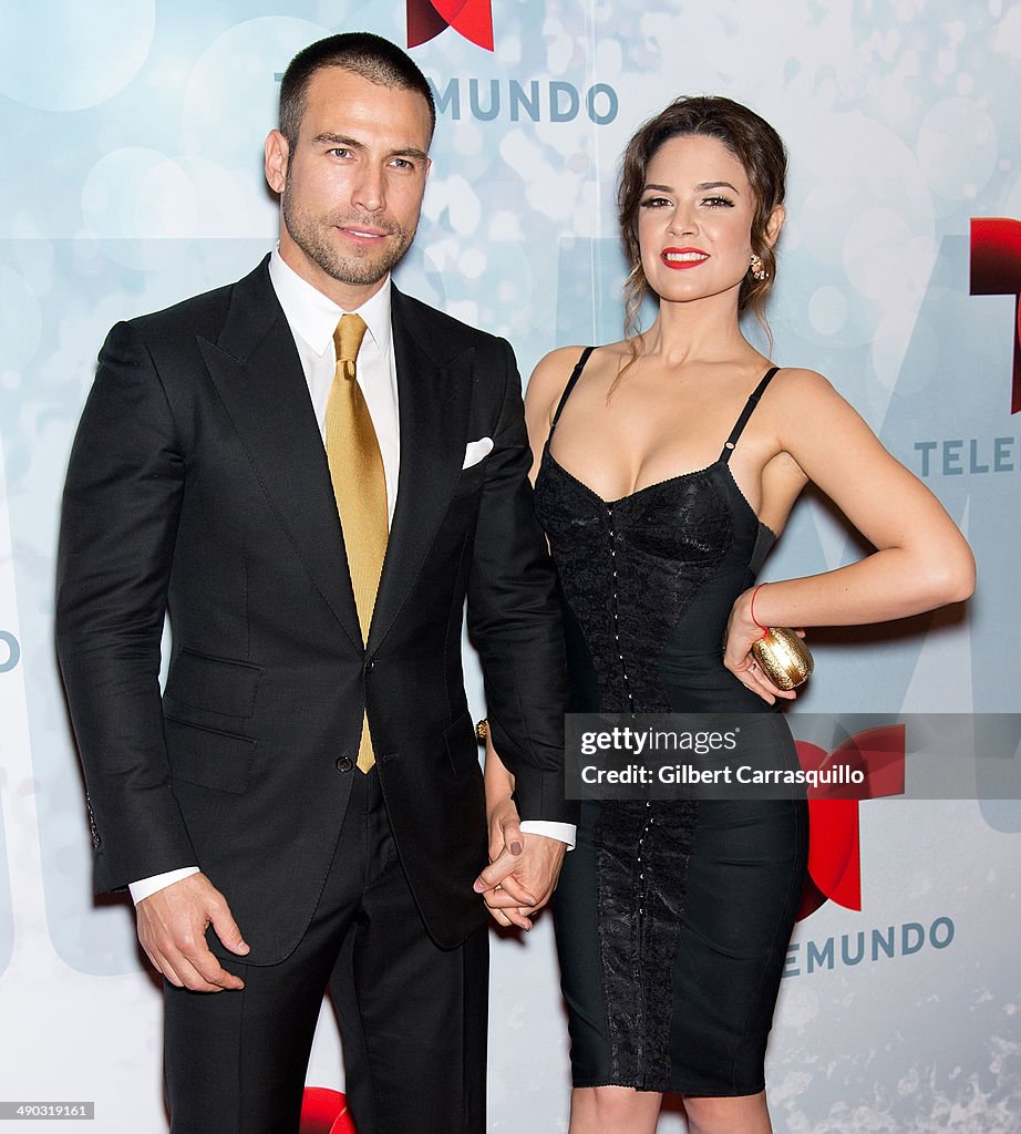 Rafael Amaya and Angelica Celaya attend the 2014 Telemundo Upfront at