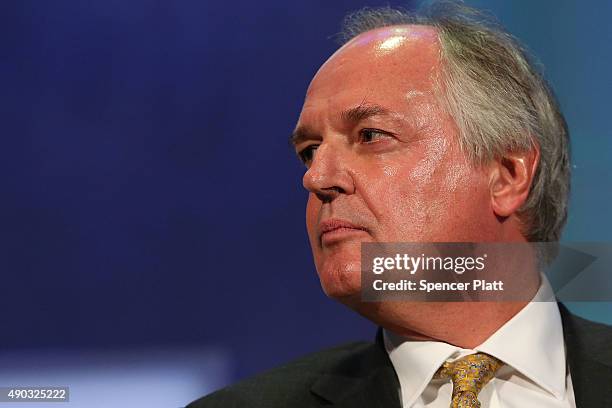 Paul Polman, CEO of Unilever, speaks on stage at the the annual Clinton Global Initiative meeting on September 27, 2015 in New York City. The event,...