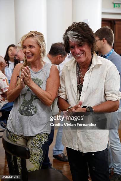 Billie Paulette Montgomery and Joe Perry from The Hollywood Vampires attend the Starkey Hearing Foundation event to support and benefit people in...