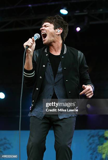 Nate Ruess performs onstage during day three of the Boston Calling Music Festival at Boston City Hall Plaza on September 27, 2015 in Boston,...