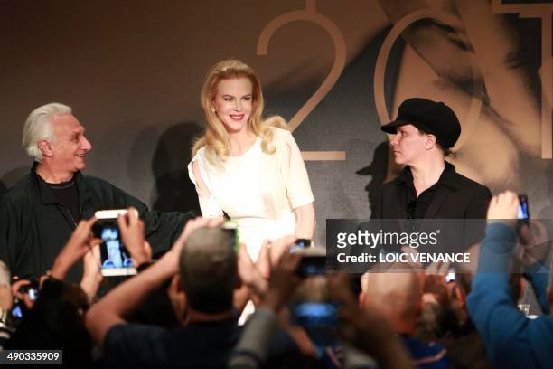 Australian actress Nicole Kidman and French director Olivier Dahan arrive to hold a press conference for the film "Grace of Monaco" at the 67th...