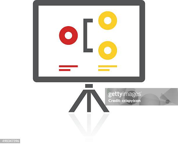 projection screen icon on a white background. - colorseries - looking at screen reflection stock illustrations