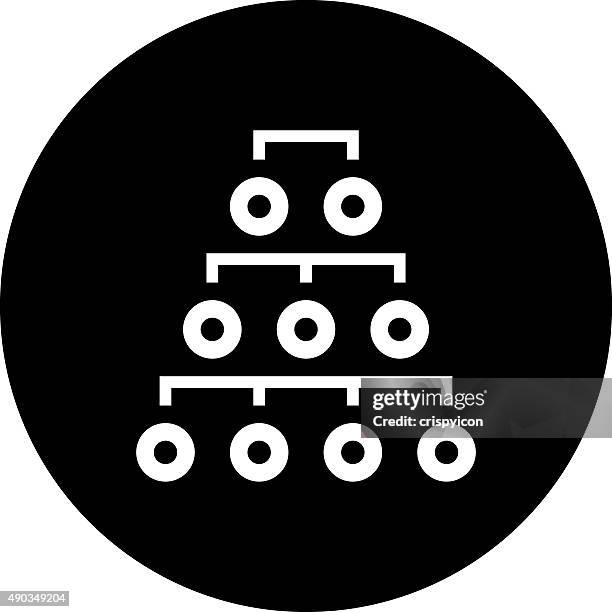 organization chart icon on a round button. - dimseries - org chart circles stock illustrations
